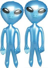 LOT OF 2 BIG 24" ALIEN INFLATE INFLATABLE 2 FEET BLOW UP PROP GAG GIFT FAST SHIP