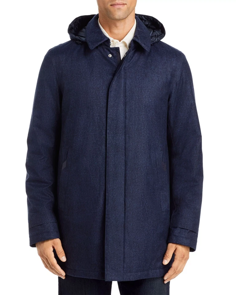 Gabardina Herno V7507 Para Hombres Azul Marino Micro Espiga Calce Regular Ciudad Talla 50 Foto 3 de 4