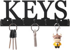 Key Holder Wall Mounted Key Hooks for Wall Decorative with 7 Hooks Black Metal K