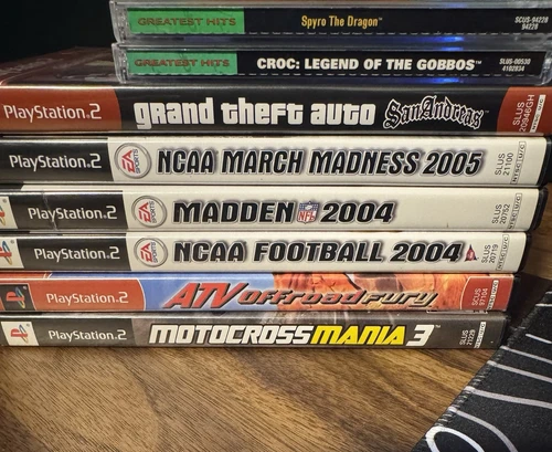 PS2 PS1 Game lot 9 Games Mostly CIB GTA San Andreas, Croc, ATV, Road Rash Read