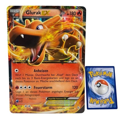 Pokemon Glurak Charizard EX 11/106 XY Flashfire Jumbo XXL Jumbo Karte Deutsch