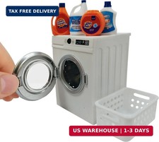 1:12 Scale Miniature Electric Washer and Dryer Set, Realistic Dollhouse Laundry