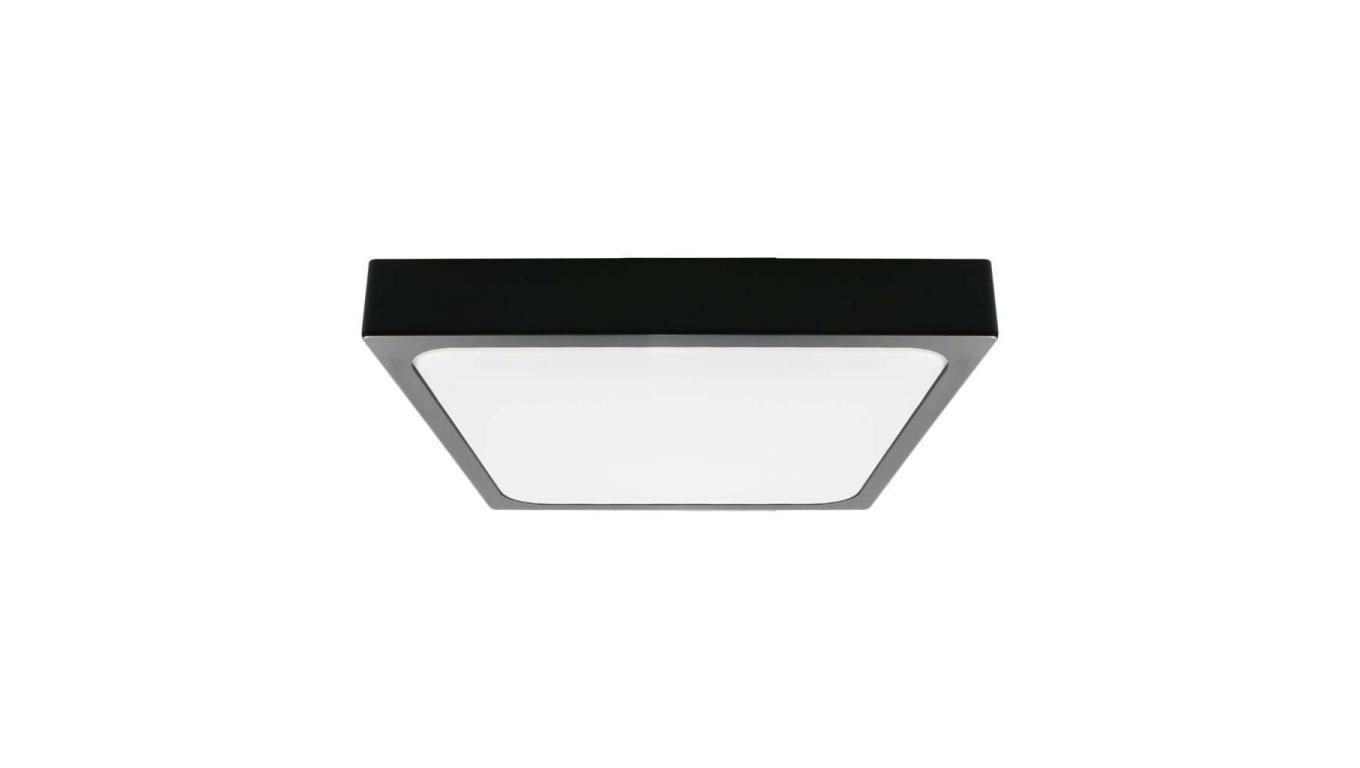 24W 2400lm 4000K LED Plafonier IP44 Square Milk Black 7673