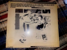 1993 NHL HOCKEY LASERPHOTO DOMINIC HASEK BRAD MAY PLAYOFF WIN BUFFALO SABRES AHL