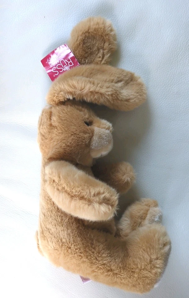 Russ Berrie Co "Peaches" Brown Bunny Rabbit Plush Stuffed Animal 13" Tagged - Image 2 of 4