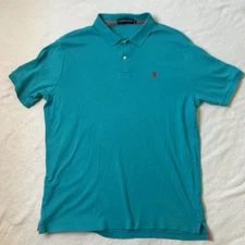 US Polo Assn. Mens Shirt Size XL Teal Blue Pullover Short Sleeve Pony