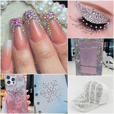 Assorted Shapes Resin Nail Rhinestones Set With 24 Grids For Easy Storage
