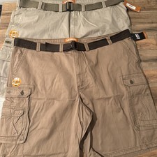 Lee Dungarees Men  s Cargo Shorts Lot 2 52 X 11 NWT Khaki Bronze 4XL 100 Cotton