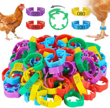 17-23Mm Adjustable 100 Pcs Chicken Leg Bands - Colorful Numbered Chicken Identif