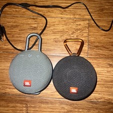 Lot Of 2 JBL Clip 2 Black & Clip3Gray Portable Bluetooth Speakers