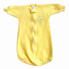 Vintage Carter  s Fleece Yellow Baby Sleep Sack With Sleeves Fits Up To 20 LBS