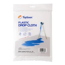 TopSoon Clear Plastic Sheeting Drop Cloths for Painting,9x12ft Durable Water&...