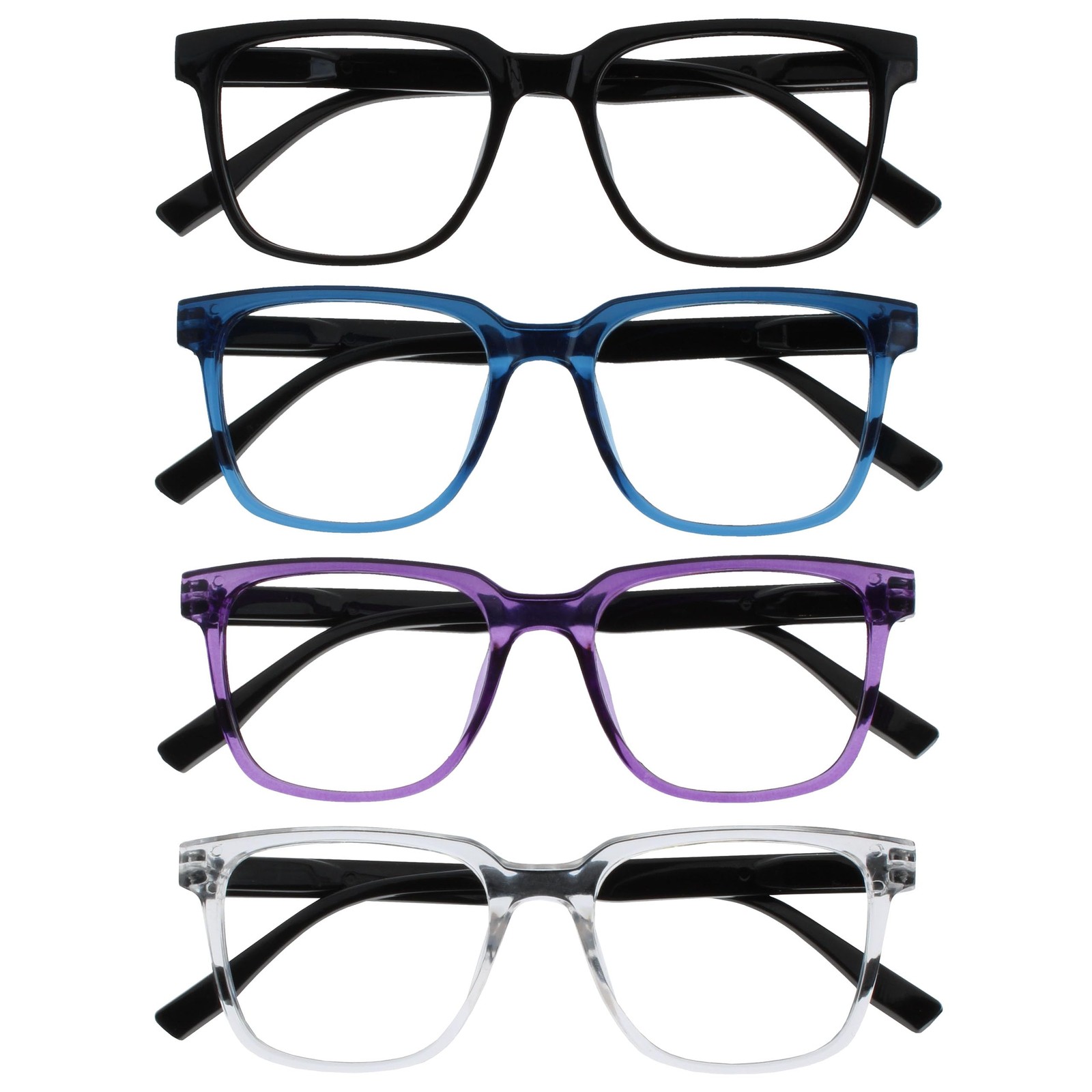 Lunettes de lecture LEO rectangulaires : fini les yeux fatigués avec ce lot de 4 paires
