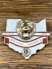 Ohio Lions Club District 13 Badge Pin 1979 Montreal Convention 3D Lion's Head