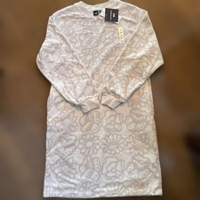 Marimekko Floral Pattern White Long Sleeve Dress, Women's, New