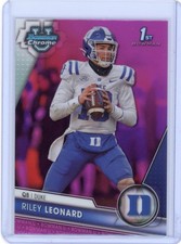 RILEY LEONARD 2023 BOWMAN CHROME UNIVERSITY 1ST BOWMAN PINK #6 DUKE BLUE DEVILS