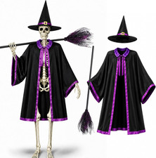12 Ft Skeleton Halloween Outfit Witch Costume Accessories for Outdoor Decor