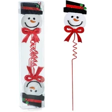 6Pcs Christmas Red Black Snowman Head Picks,Christmas Tree Decoration Pick, C...