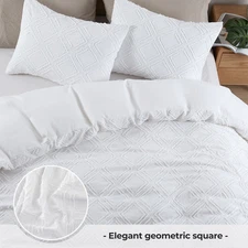 Soft Microfiber Clipped Duvet Cover & Pillowcase Set