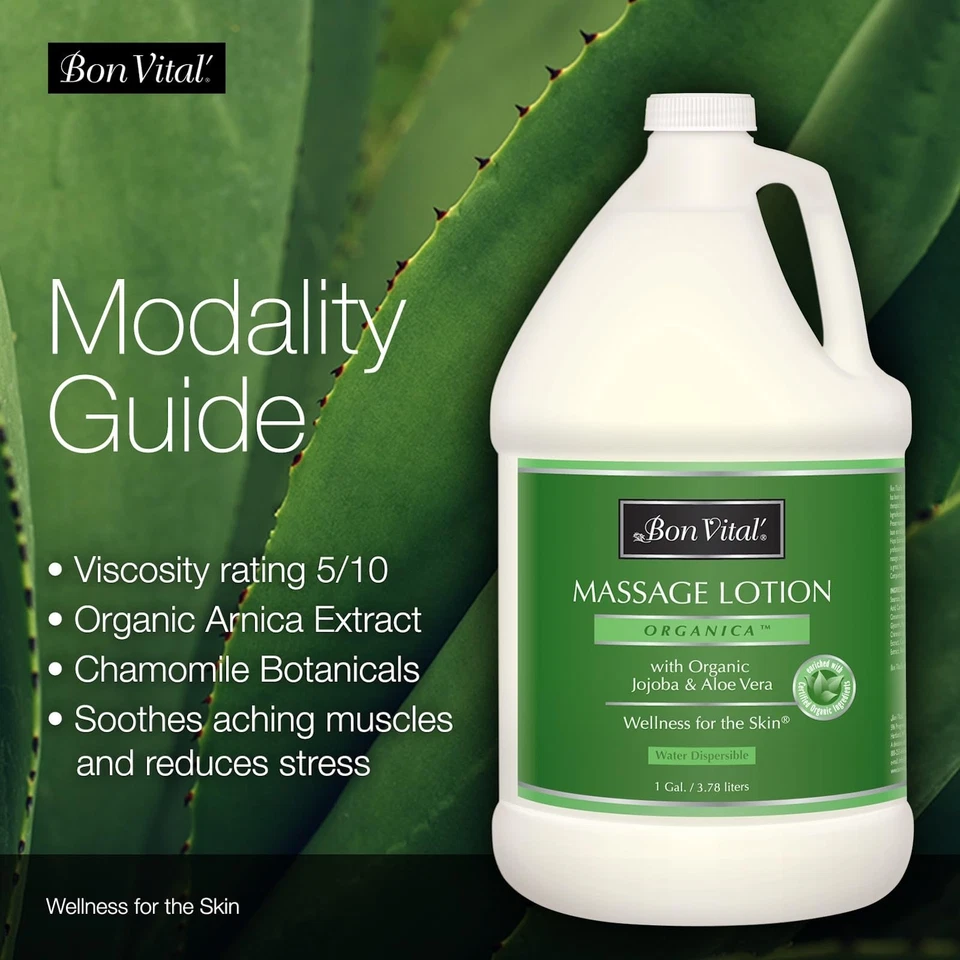 Bon Vital' BVORGL1G Loción de Masaje Orgánica Hecha con Certificado Orgánico Foto 4 de 4