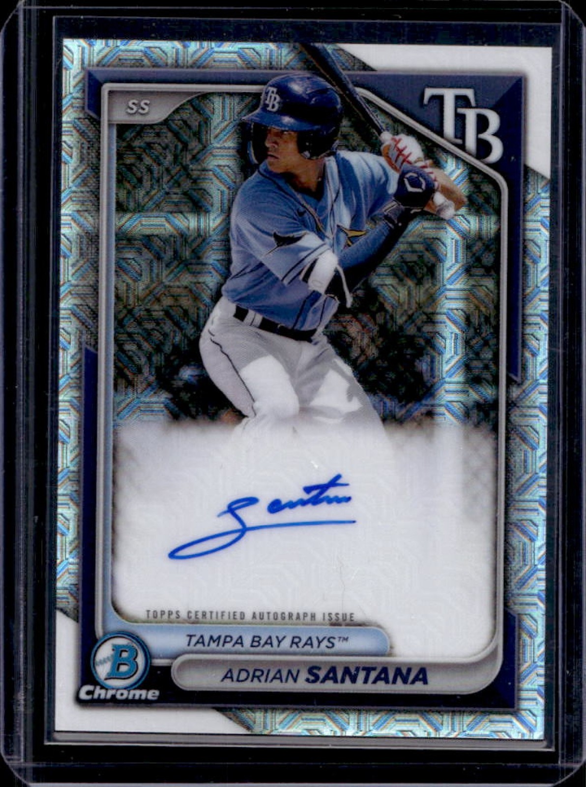 2024 Bowman Mega Box Adrian Santana Prospect Auto Mojo Refractor #BMA-AS Rays