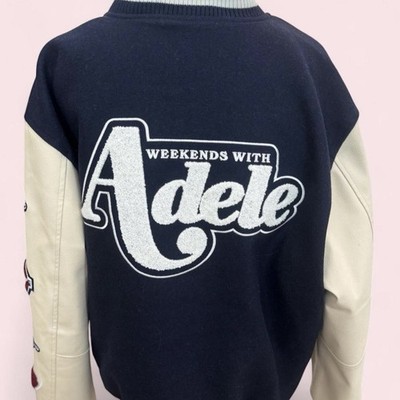 Adele Weekends With Adele Varsity Jacket Black/Cream Size XL