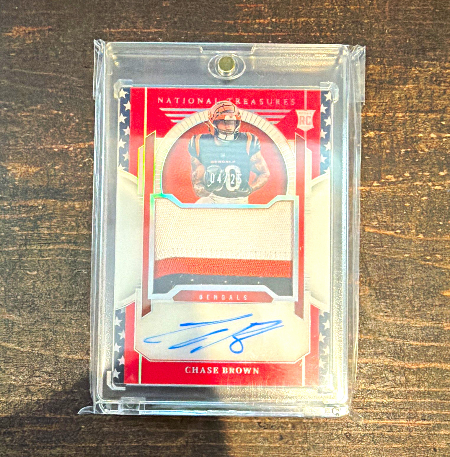 Panini 2023 National Treasures Chase Brown #161 Rookie Patch Auto /25 Bengals