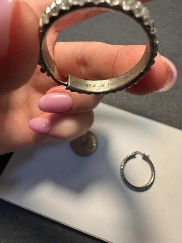 Pendientes de plata de ley 925 MILOR Italia Foto 3 de 4