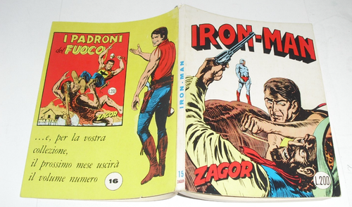 ZAGOR (roter Schriftzug) 15 IRON MAN Lire 200 Cepim SEHR GUT