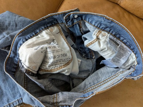 Jeans Levis 527 Bootcut 36x30 lavado ligero desteñido desgastado - Imagen 7 de 10