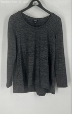 Jones New York Womens Gray Crew Neck Long Sleeve Pullover Blouse Top Size XL