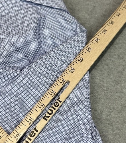David Donahue Anzughemd Herren 15-32/33 blau/weiß geometrischer Besatz UVP 145 $ - Bild 9 von 9