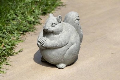 Concrete Chubby Squirrel Statue 7'' Garden Decor Outdoor Yard Cute Animal
