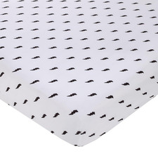 Lightning Bolt Black and White Nursery Fitted Crib Sheet