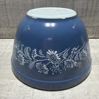 PYREX Colonial Mist Mixing Bowl 401 Blue With White Flowers Vintage Free Ship