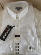 Kirkland NEW 18 X 35 White Traditional Fit Non Iron Men  s Dress Shirt