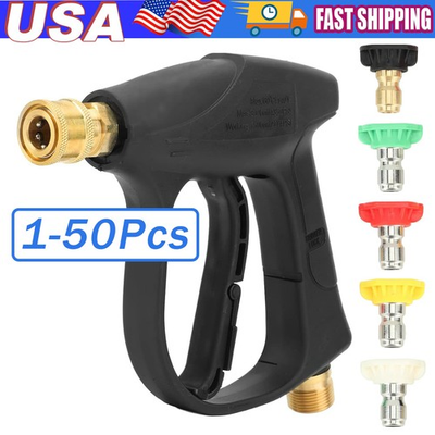 #ad 1 4quot; High Pressure Washer Gun 4000 PSI Car Wash Foam Spray Short Wand w 5 Nozzle $79.85