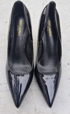 Saint Laurent Opyum 110 YSL Pumps EU 39 US 8.5 Black Patent