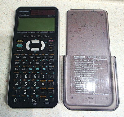 Sharp EL-W516X WriteView Scientific Calculator LCD Solar/Battery w/ Slide Cover