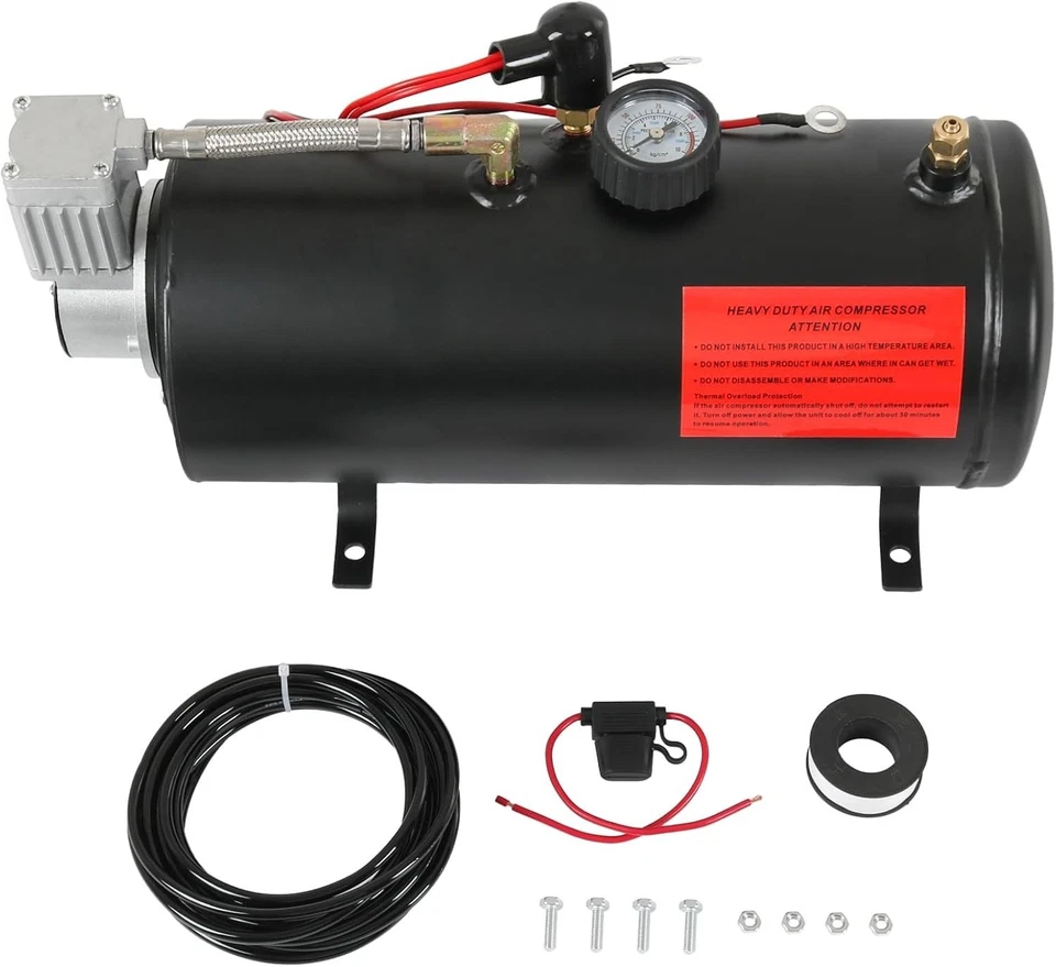 On-Board 12V Air Compressor Pump - Stainless Steel - Image 3 of 4