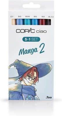 COPIC Ciao Marker 5+1 Set ''Manga 2'', 5 Allround-Layoutmarker mit einer