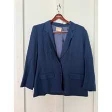 Pendleton Mens Blue 100 Virgin Wool Blazer Gold Crest Button Jacket Made in USA