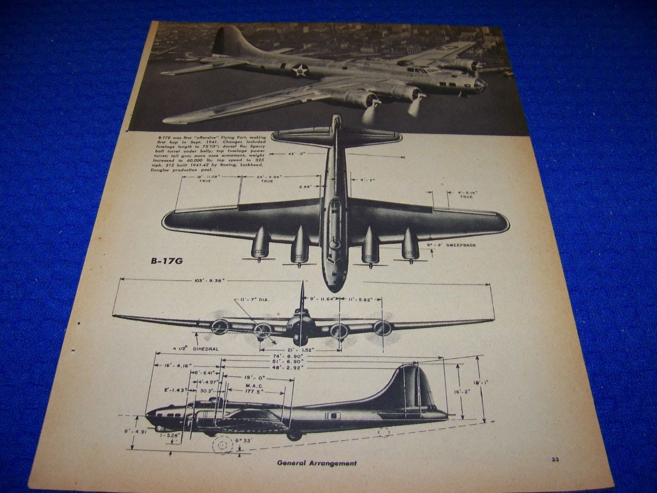 1957: Boeing B-17 Variants..history/Photos/3-Views (865Rr)