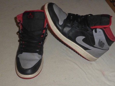 JORDAN DQ8426-006 MID BRED SHADOW SHOES SIZE 10.5 CEMENT GREY BLACK FIRE RED   
