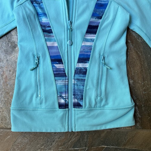 Ivivva Perfect Your Practice Full Zip Jacket Girl's Size 7 Blue Multi - Picture 3 of 7