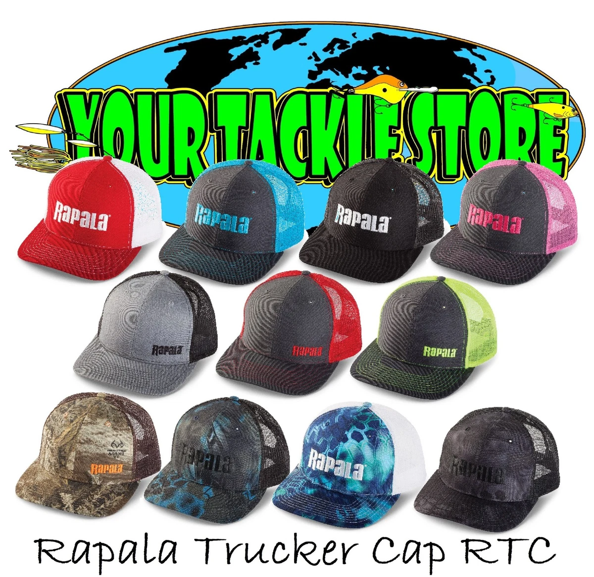 Casquette Rapala Pêche - Noir Et Gris - Taille Unique - Homme
