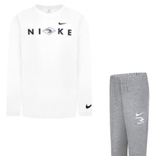 Nike 2 Piece Set Kids Long Sleeves Tee  Fleece Joggers Pants Set Size 4 New