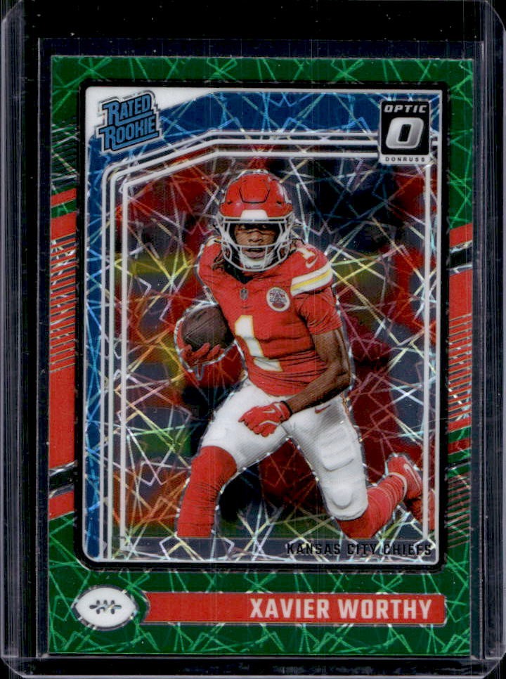 2024 Donruss Optic Xavier Worthy Green Velocity Rated Rookie #300 Chiefs