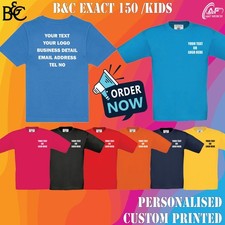 Image of Personalised Custom B&C Exact 150 Kids Sports Casual Classic T-Shirt B150B