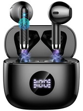 Wireless Earbuds, Bluetooth 5.4 Ear Buds LED Power Display S, Black
